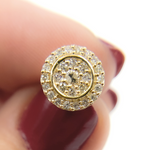 Load image into Gallery viewer, EFH52016. 14K Solid Gold and Diamonds Circle Earrings