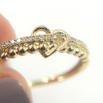 Load image into Gallery viewer, 14K Solid Gold Heart Diamond Ring.