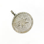 Load image into Gallery viewer, DP120. Diamond & Sterling Silver Round Star Pendant