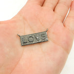 Load image into Gallery viewer, DC019. Diamond Silver Rectangle Love Connector Pendant