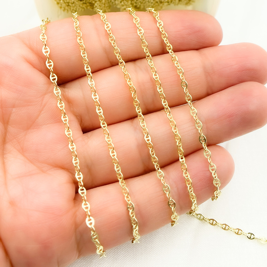 Z14GP. Gold Plated Sterling Silver Fancy Link Chain