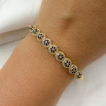 Load image into Gallery viewer, KG247. 14K Solid Gold Bangle with Diamonds and Stones