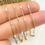Load image into Gallery viewer, Sterling Silver Gold Plated Chain With Silver Tube