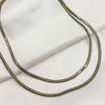 Load image into Gallery viewer, Buy Rhodium Sterling Silver and Gold Plated Flat Wheat Necklace