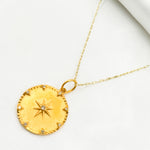 Load image into Gallery viewer, 14K Solid Gold Diamonds Circle Star Charm. GDP185