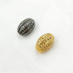 Load image into Gallery viewer, DC817. Diamond & Sterling Silver Barrel Bead