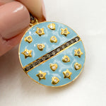 Load image into Gallery viewer, Silver Round Enamel Pendant