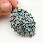 Load image into Gallery viewer, DSP045. Diamond Sterling Silver Oval Pendant with Gemstone