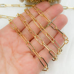 Load image into Gallery viewer, Gold Plated 925 Sterling Silver Flat Paperclip Chain
