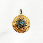 Load image into Gallery viewer, DP272. Diamond Sterling Silver Round Star Pendant with Gemstone