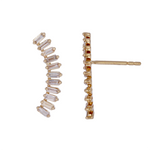 Load image into Gallery viewer, EFE53684. 14K Solid Gold Baguette Diamond Fancy Stud Earrings