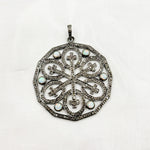 Load image into Gallery viewer, DP169. Diamond Sterling Silver Round Cross Pendant with Gemstone