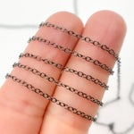 Load image into Gallery viewer, V199BR. Oxidized Sterling Silver Smooth Oval Link Chain