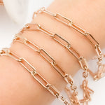 Load image into Gallery viewer, Rose Gold Plated Silver Flat Paperclip Chain