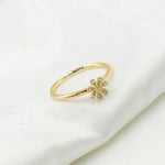 Load image into Gallery viewer, 14K Solid Gold Diamond Flower Ring.
