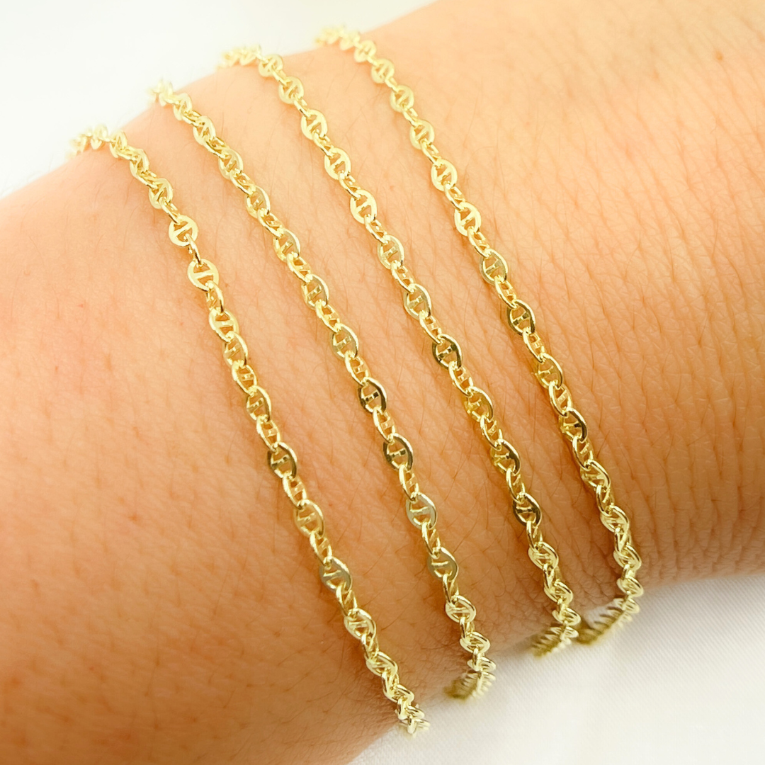 Z14GP. Gold Plated Sterling Silver Fancy Link Chain