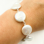 Load image into Gallery viewer, Coin Shape Freshwater Pearl Wire Wrap Chains