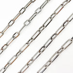 Load image into Gallery viewer, V149BR. Black Rhodium Sterling Silver Flat Paperclip Long and Short Chain