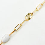 Load image into Gallery viewer, V295OP1GF. 14K Gold Filled Golden Shade Opal Enamel Chain with Paperclip and Diamond Cut Marina Links