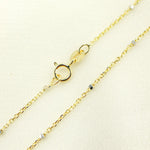 Load image into Gallery viewer, 14K Solid Yellow Gold with White Gold Cubes Satellite Chain