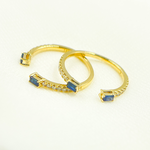 Load image into Gallery viewer, 14K Solid Gold Diamond & Blue Sapphire Ring.