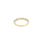 Load image into Gallery viewer, 14k Solid Gold Diamond and Emerald Half Eternity Ring.