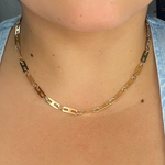 Load image into Gallery viewer, 14k Solid Yellow Gold Mirror Flat Rectangle Link Chain