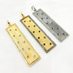 Load image into Gallery viewer, DP152. Diamond Sterling Silver Rectangle Pendant with Gemstone
