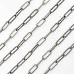 Load image into Gallery viewer, Black Rhodium Sterling Silver Matte Paperclip Chain