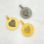 Load image into Gallery viewer, DP259. Diamond & Sterling Silver Round Heart Pendant