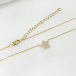 Load image into Gallery viewer, NFB71413. 14K Solid Gold Diamond Star Necklace