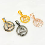 Load image into Gallery viewer, DP230. Diamond Sterling Silver Round Triangle Pendant