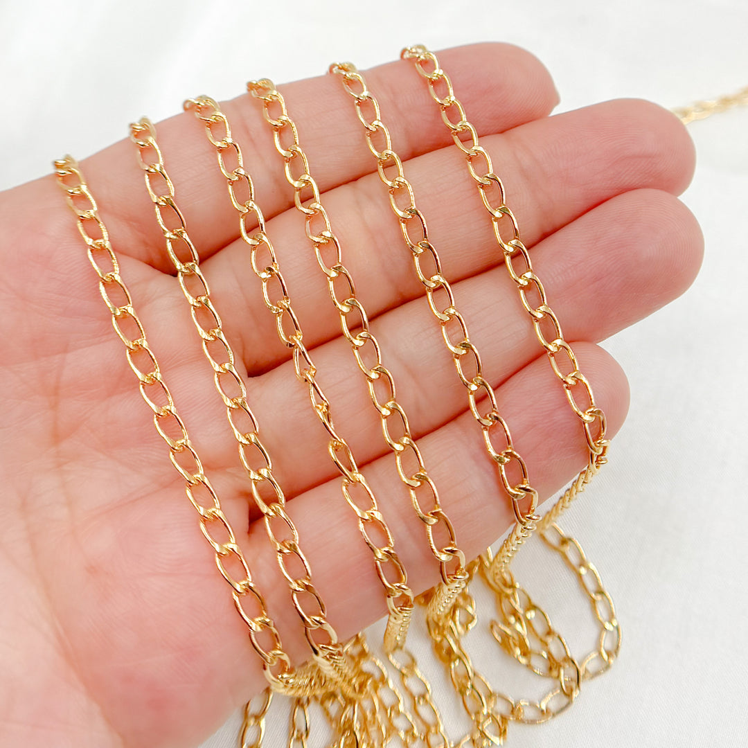 2907CHRGF. 14K Gold Filled Flat Curb Chain