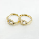 Load image into Gallery viewer, HP402126. 14K Solid Yellow Gold Diamond Hoop Earring