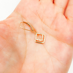 Load image into Gallery viewer, EFC51728. 14K Solid Gold and Diamonds Rhomb Dangle Earrings