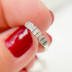 Load image into Gallery viewer, HP402527. 14K Solid Gold Diamond Baguette Hoop Earring