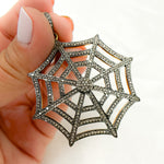 Load image into Gallery viewer, DP166. Diamond Silver Spider Web Pendant