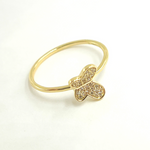 Load image into Gallery viewer, 14K Solid Gold Butterfly Diamond Ring.