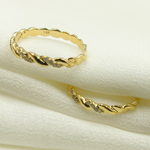 Load image into Gallery viewer, 14K Solid Gold Diamond Twist Ring.