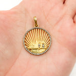 Load image into Gallery viewer, Diamond Sterling Silver Round Birds Pendant
