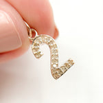 Load image into Gallery viewer, DC509. Diamond Sterling Silver Number "2" Charm