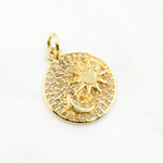 Load image into Gallery viewer, DC532. Diamond Sterling Silver Sun and Moon Round Pendant