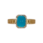 Load image into Gallery viewer, CR97178TQ7X5. 14K Solid Gold Diamond and Turquoise Ring