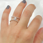 Load image into Gallery viewer, 14k Solid White Gold Diamond Ring.