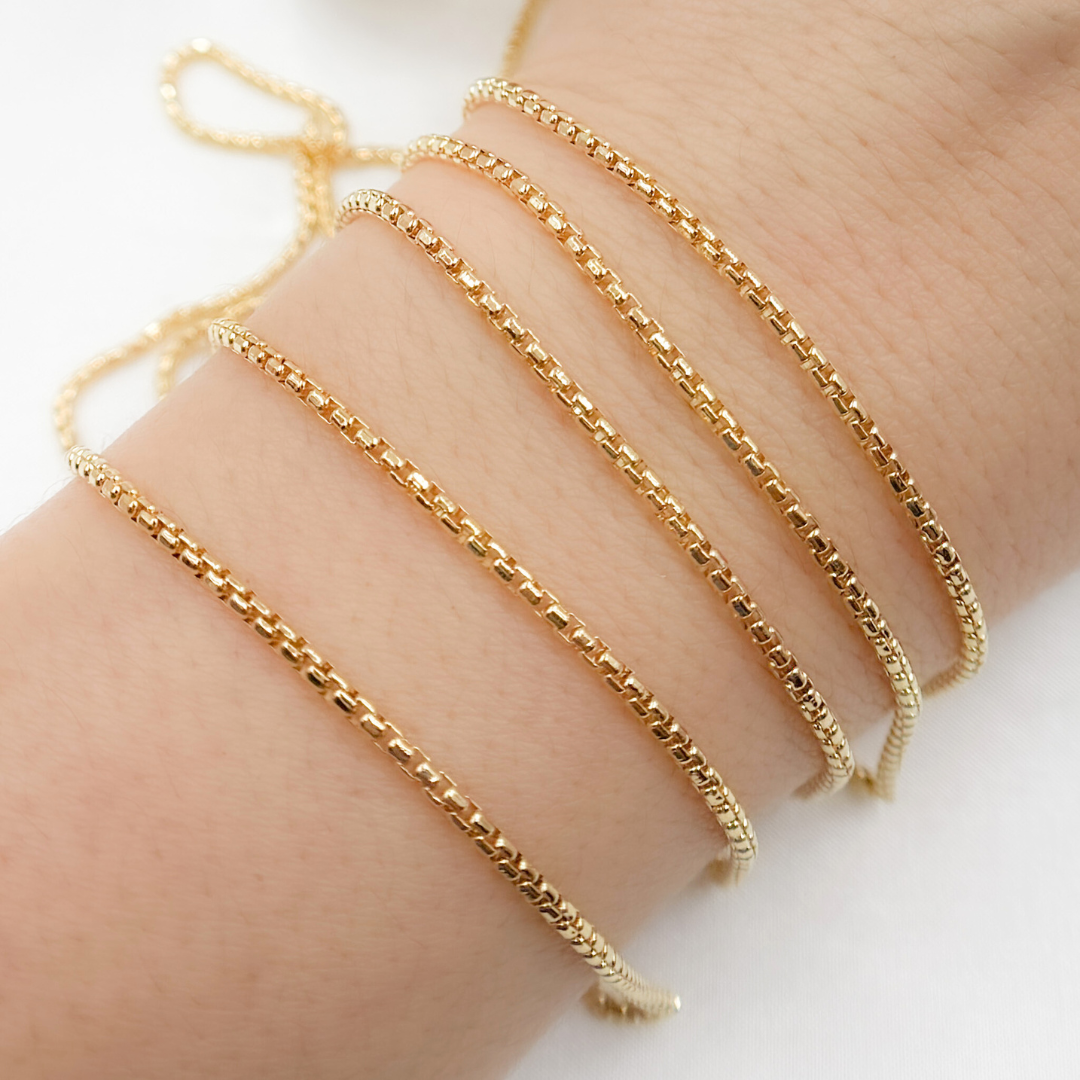 Y49GP. Gold Plated 925 Sterling Silver Gold Plated Box Chain