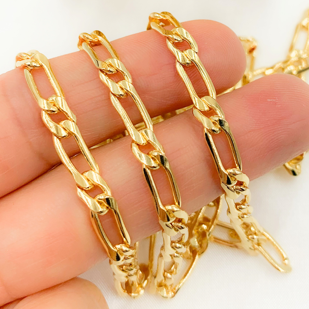 5011CHRGF. 14k Gold Filled Flat Oval & Round Link Curb Chain
