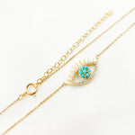 Load image into Gallery viewer, NFC71440TQ. 14k Solid Gold Turquoise and Diamond Eye Necklace