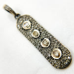 Load image into Gallery viewer, DP096. Diamond & Sterling Silver Oval Pendant with Polki Diamond