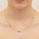 Load image into Gallery viewer, NKSET778. 14k Solid Yellow Gold Marina Link Necklace