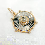 Load image into Gallery viewer, 14k Solid Gold Sterling Silver Diamond Circle Charm. KSG50